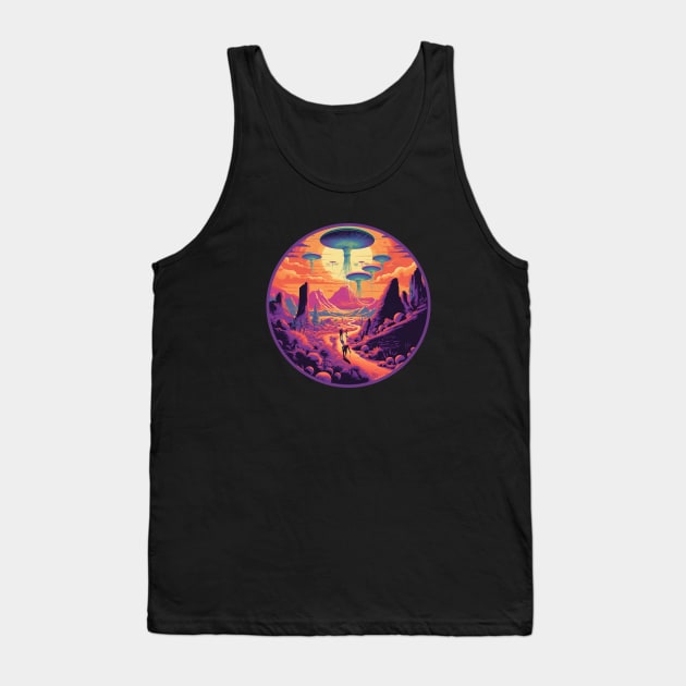 Desert Dominion, Invasion of the Tentacled Monarch Jellyfish Tank Top by Nebula Nexus